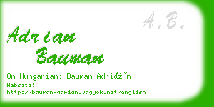 adrian bauman business card